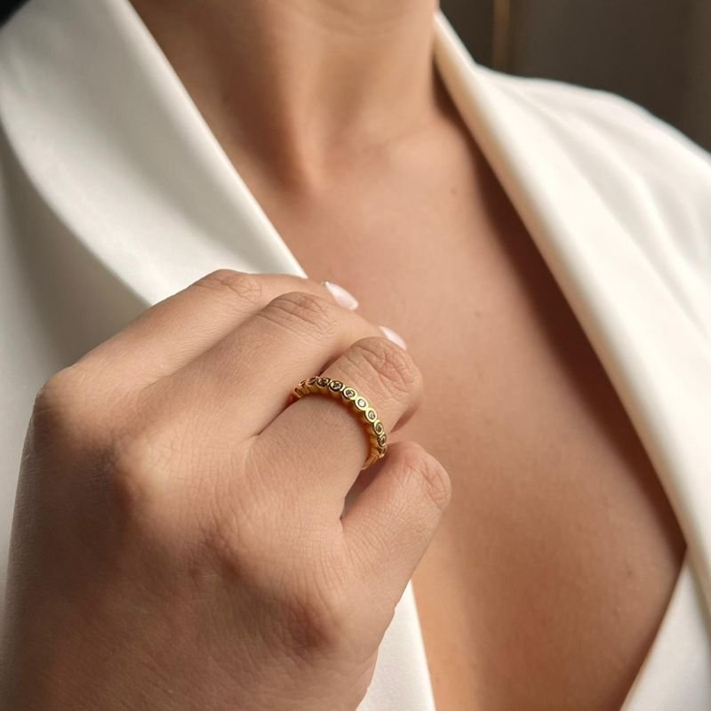 Anel Banho Ouro18k/Prata 925
