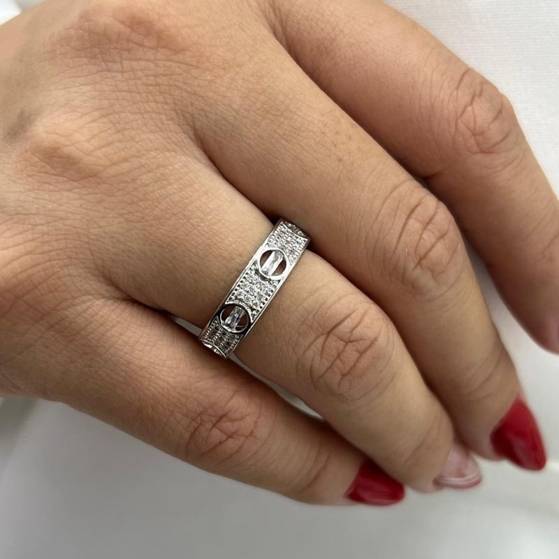 Anel Biju Fina Dourado/Ródio