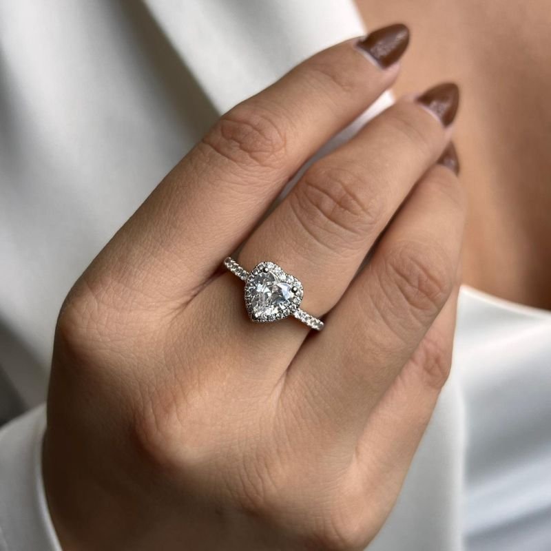 Anel Ponto Luz Coração Biju Fina Dourado/Ródio