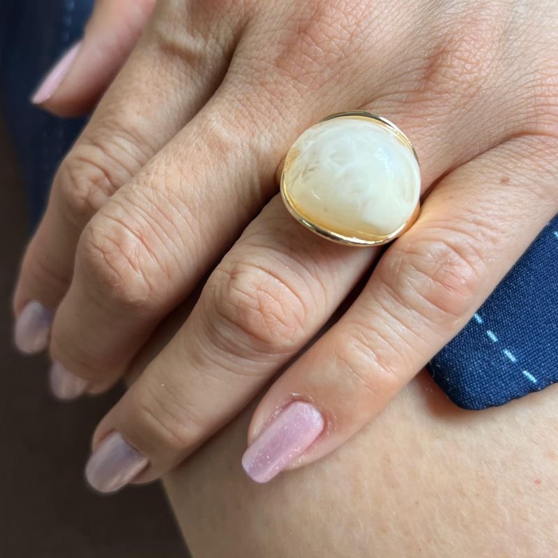 Anel Biju Fina Dourado/Ródio