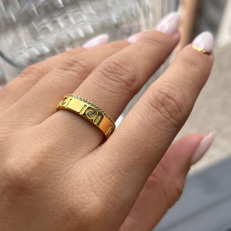 Anel Cartier Banho Ouro 18k/Prata 925