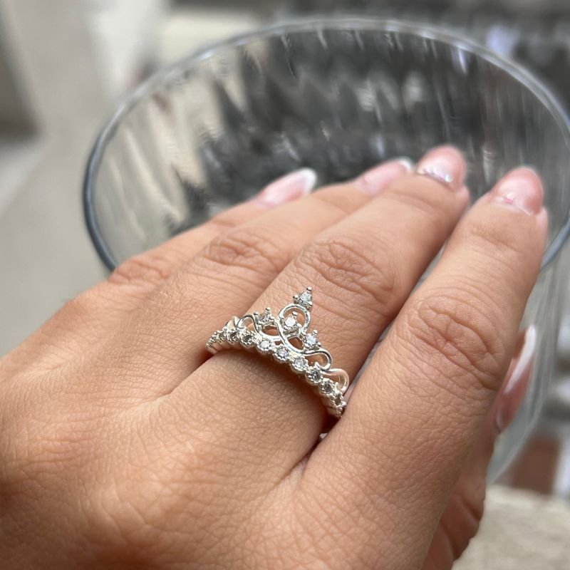 Anel Coroa Banho Ouro 18k/Prata 925