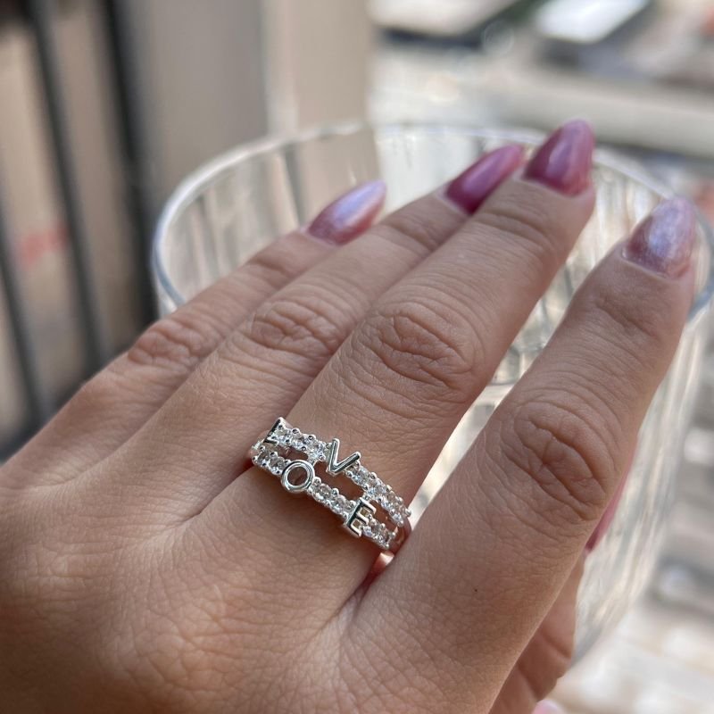 Anel Love Banho Ouro 18k/Prata 925