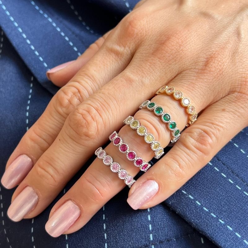 Anel Microzircônia Biju Fina Dourado/Ródio