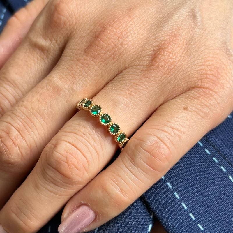 Anel Microzircônia Biju Fina Dourado/Ródio