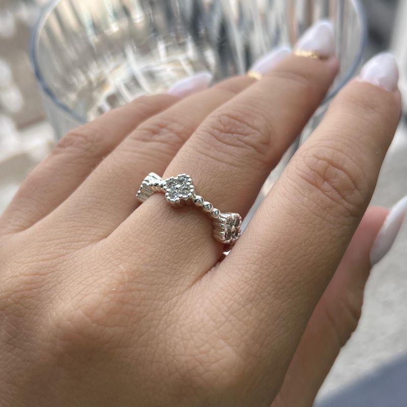 Anel Trevo Banho Ouro 18k/Prata 925