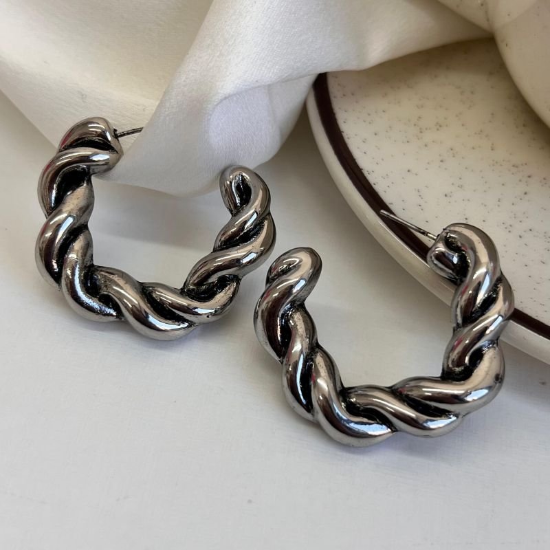 Argola Biju Fina Ouro Velho Dourado/Ródio