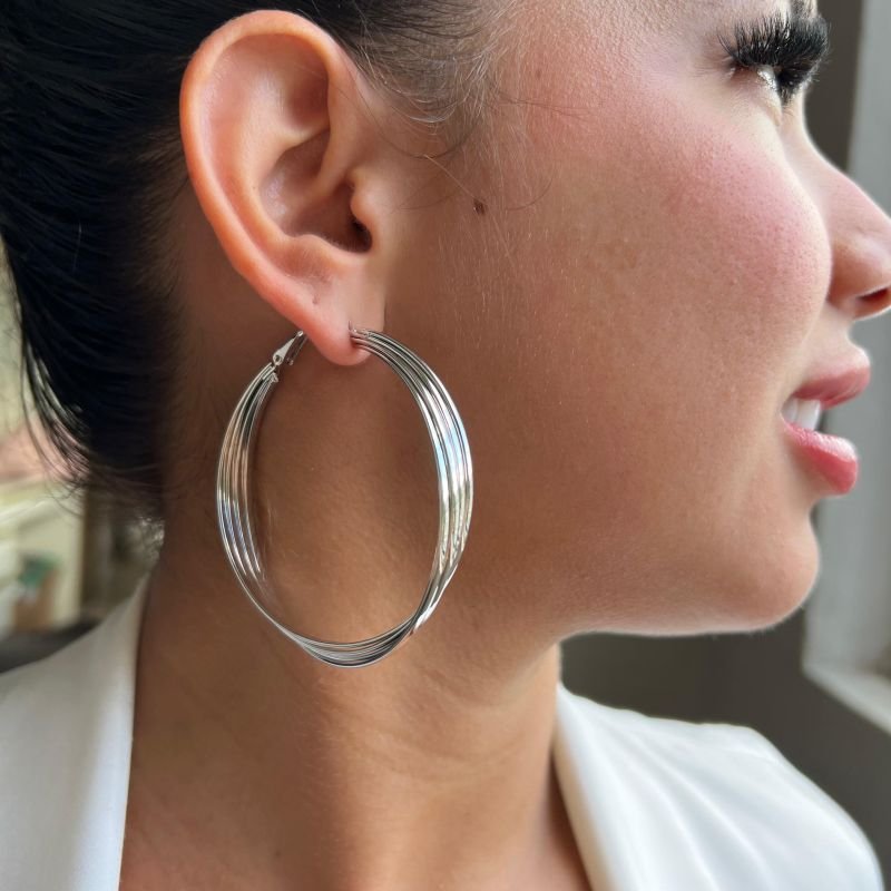 Argola Quatro Aros Biju Fina Dourado/Ródio