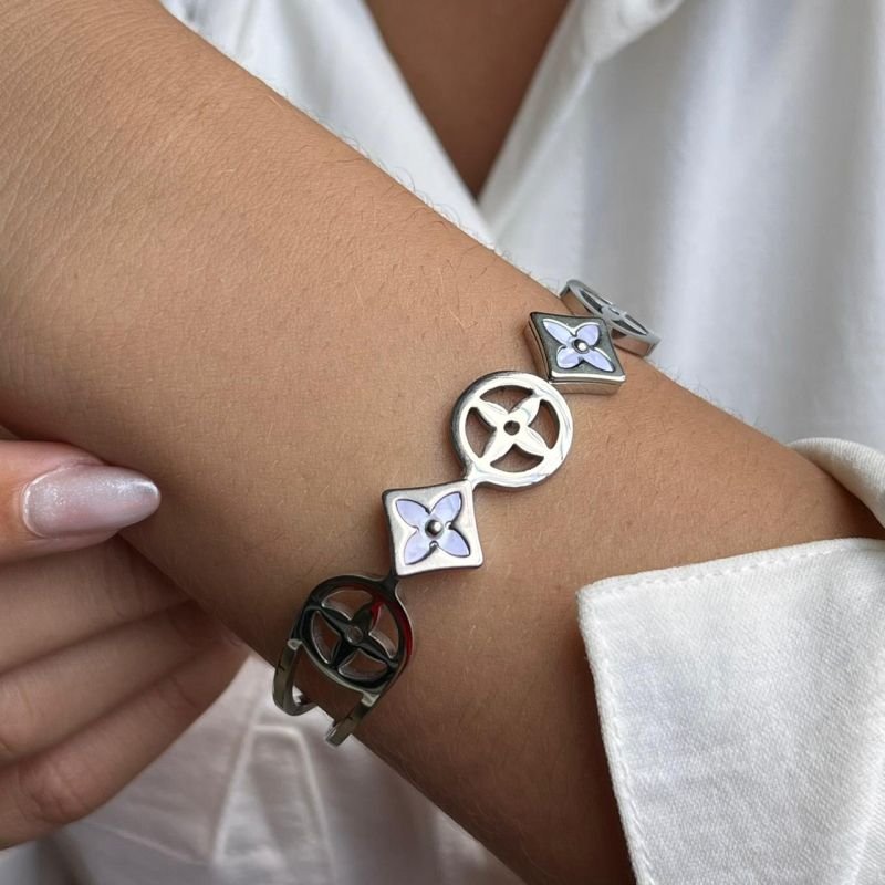 Bracelete Aço Inoxidável Dourado/Ródio