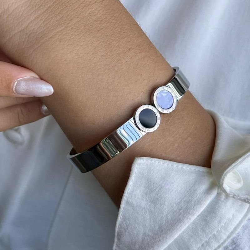 Bracelete Aço Inoxidável Dourado/Ródio