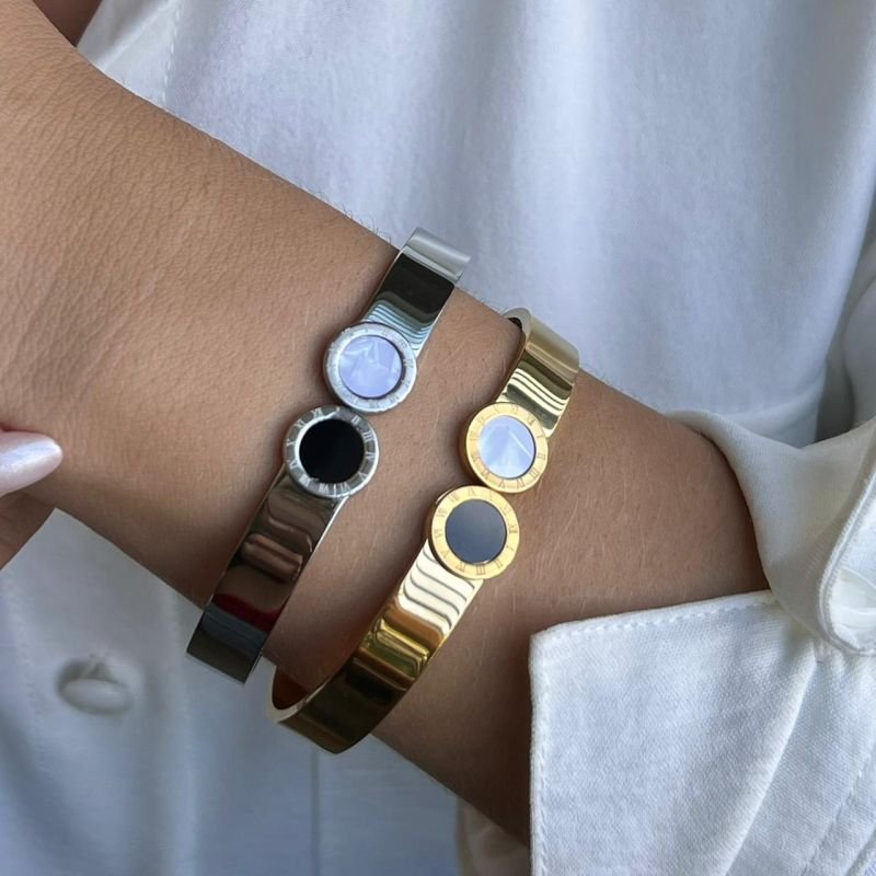 Bracelete Aço Inoxidável Dourado/Ródio