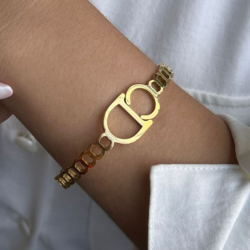 Bracelete Aço Inoxidável Dourado/Ródio