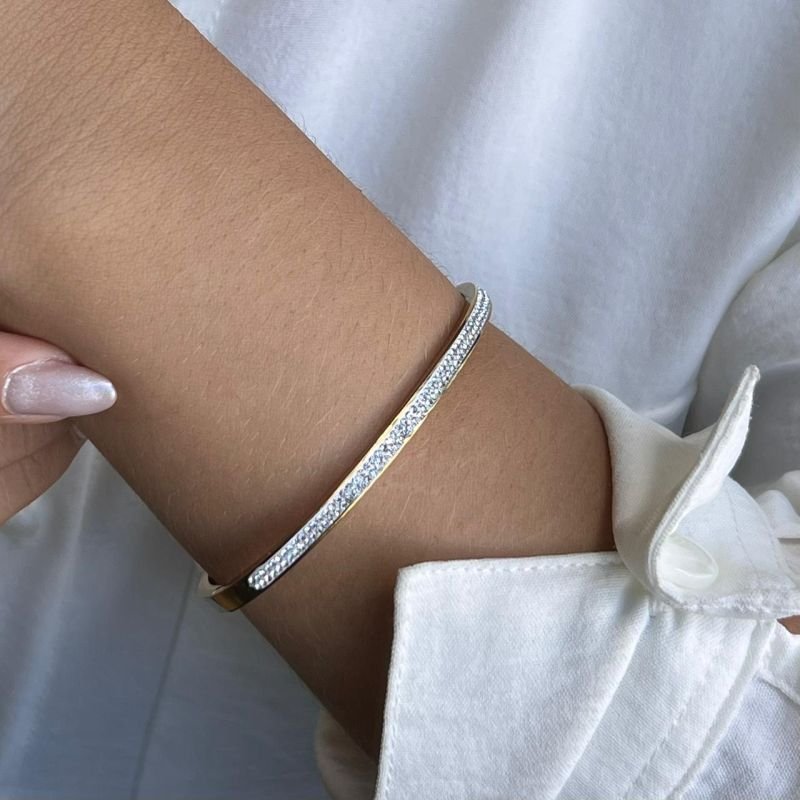 Bracelete Aço Inoxidável Dourado/Ródio