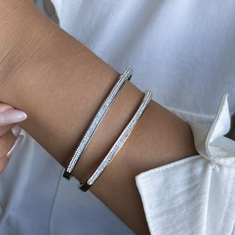 Bracelete Aço Inoxidável Dourado/Ródio