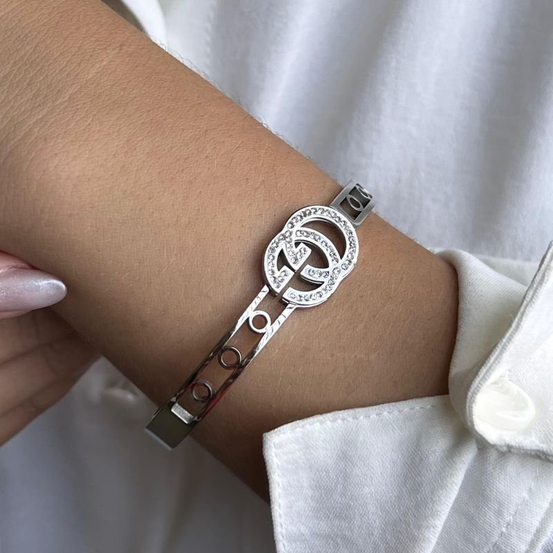 Bracelete Aço Inoxidável Dourado/Ródio