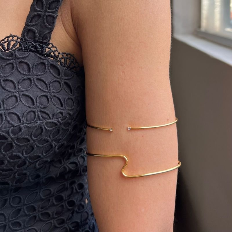 Bracelete Antebraço Aro Banho Ouro 18k/Prata 925