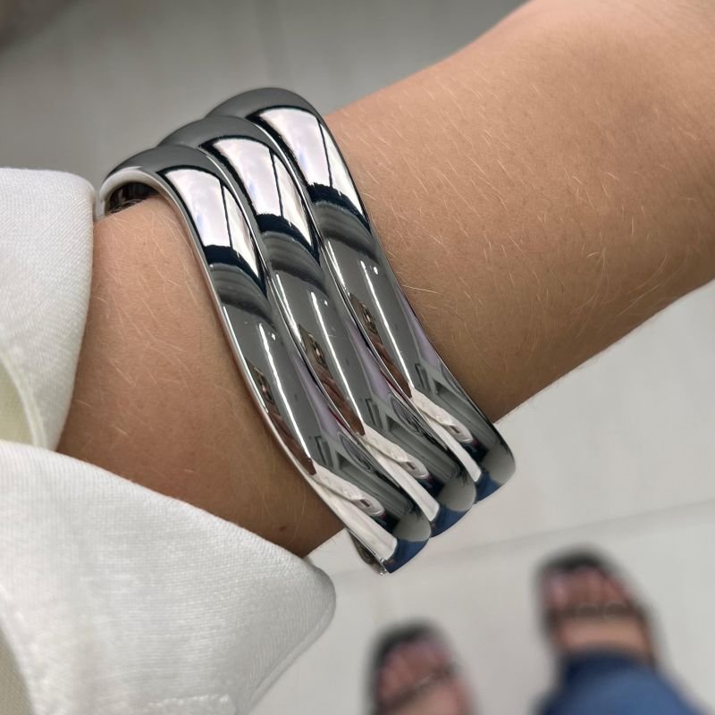 Bracelete Biju Fina Dourado/Ródio