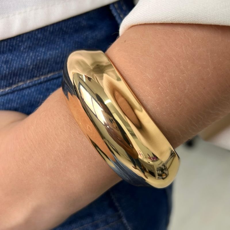 Bracelete Biju Fina Dourado/Ródio