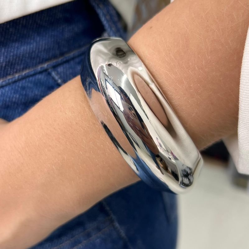 Bracelete Biju Fina Dourado/Ródio