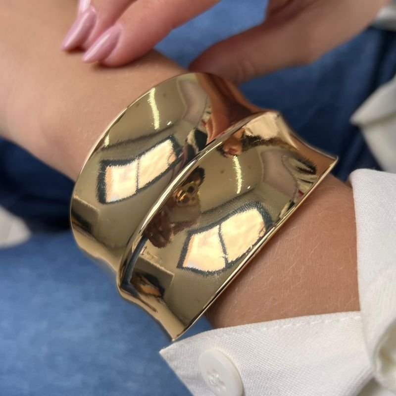Bracelete Biju Fina Dourado/Ródio