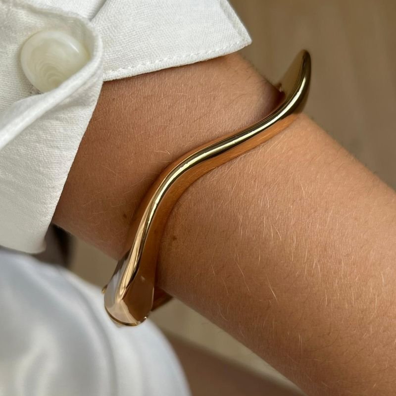 Bracelete Biju Fina Dourado/Ródio