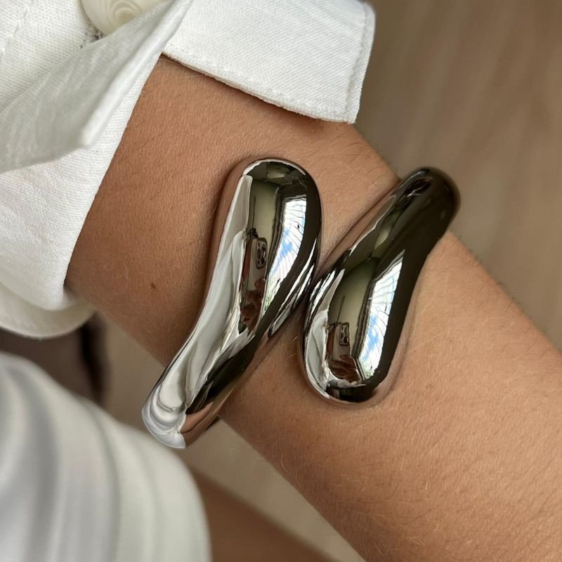 Bracelete Biju Fina Dourado/Ródio