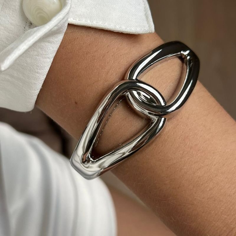 Bracelete Biju Fina Dourado/Ródio