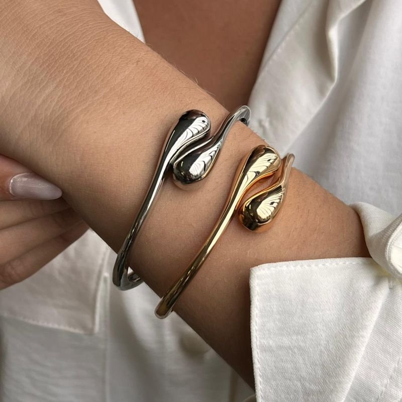 Bracelete Biju Fina Dourado/Ródio