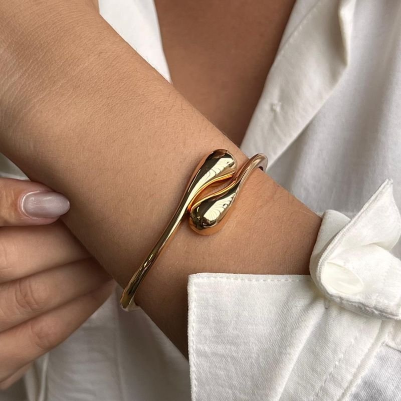 Bracelete Biju Fina Dourado/Ródio