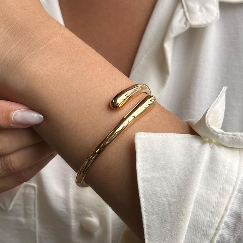 Bracelete Biju Fina Dourado/Ródio