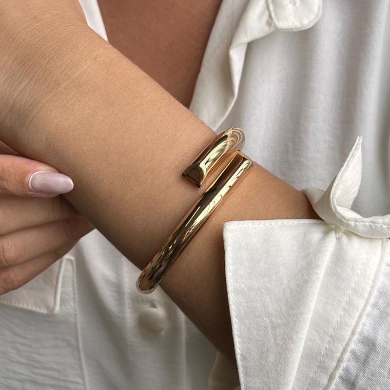 Bracelete Biju Fina Dourado/Ródio