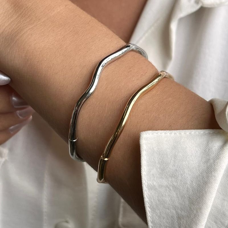 Bracelete Biju Fina Dourado/Ródio