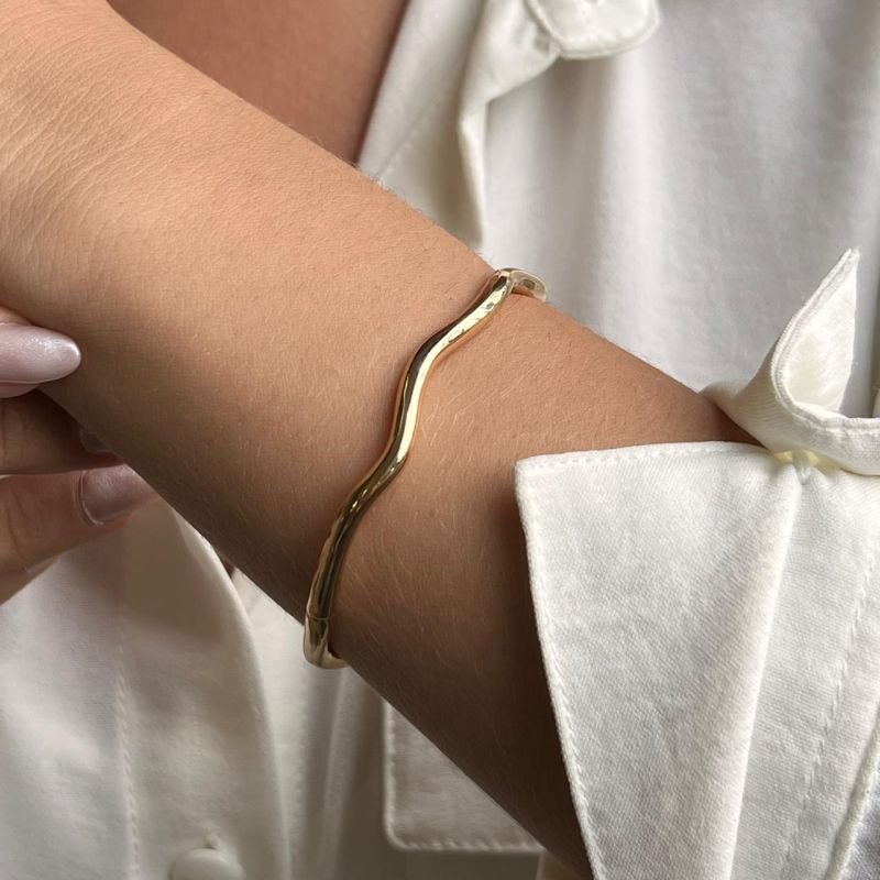 Bracelete Biju Fina Dourado/Ródio