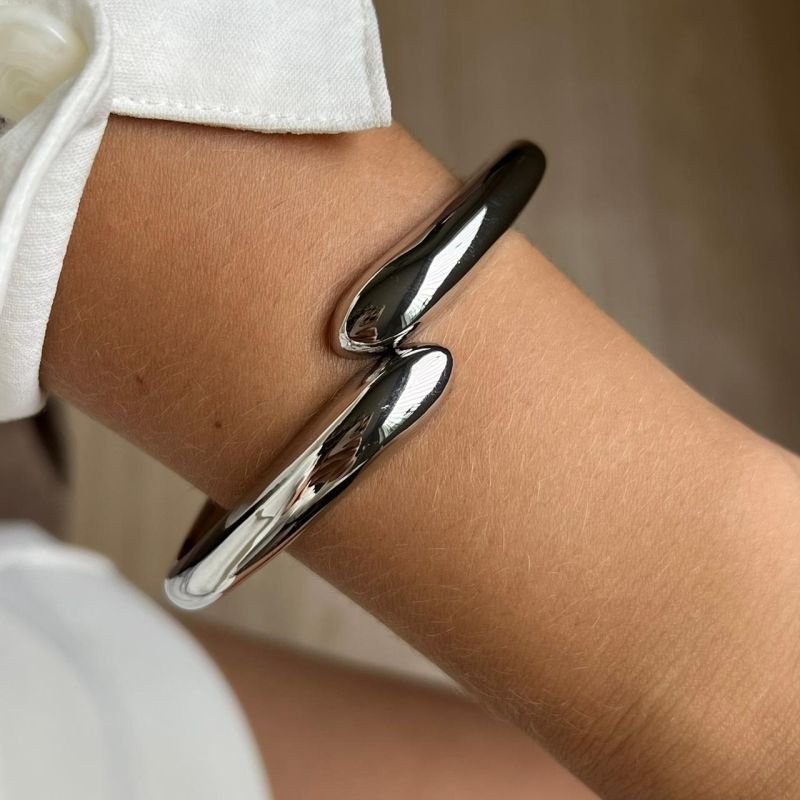 Bracelete Biju Fina Dourado/Ródio