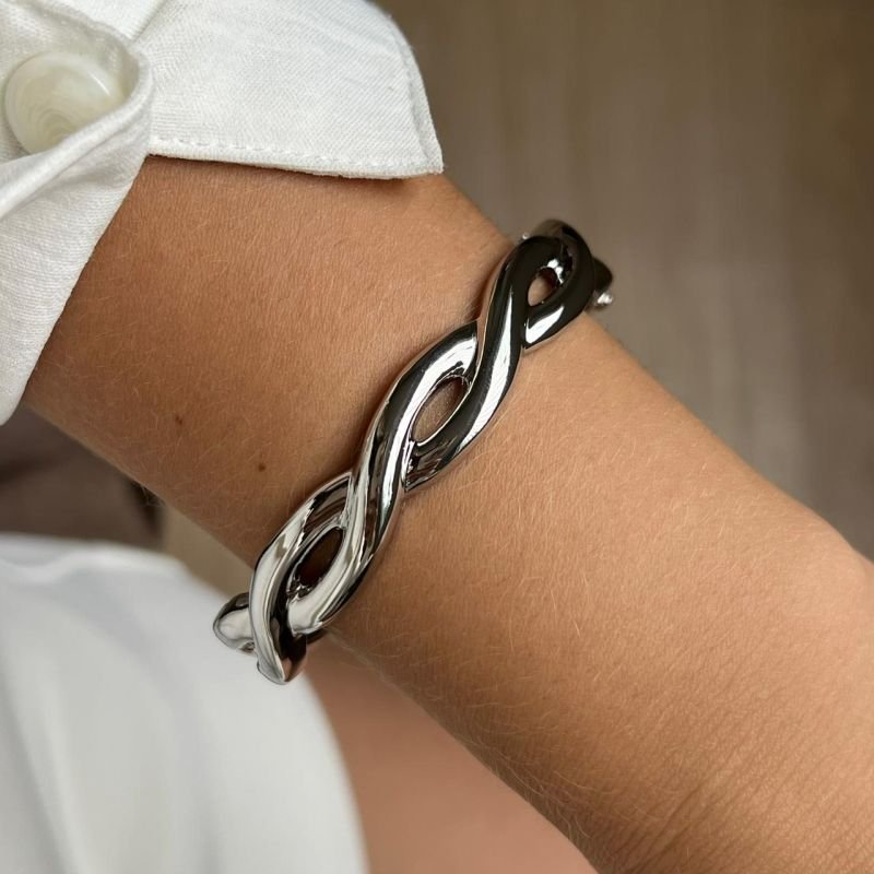 Bracelete Biju Fina Dourado/Ródio