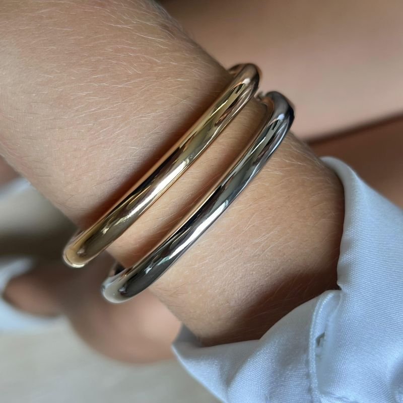 Bracelete Biju Fina Dourado/Ródio