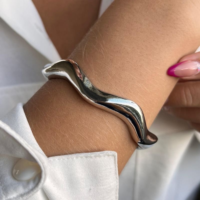 Bracelete Biju Fina Dourado/Ródio