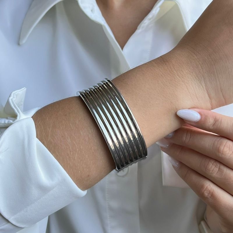 Bracelete Biju Fina Dourado/Ródio