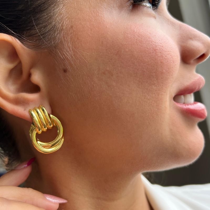 Brinco Aço Inoxidável Dourado