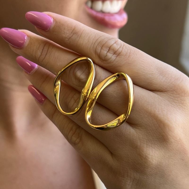 Brinco Aço Inoxidável Dourado/Ródio