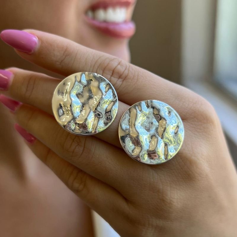 Brinco Orgânico Biju Fina Dourado/Ródio