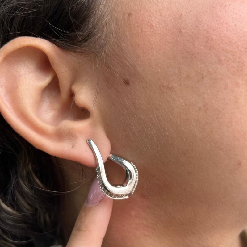 Brinco Âncora Biju Fina Dourado/Ródio