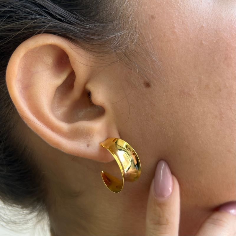 Brinco Argola Banho Ouro 18k/Prata 925