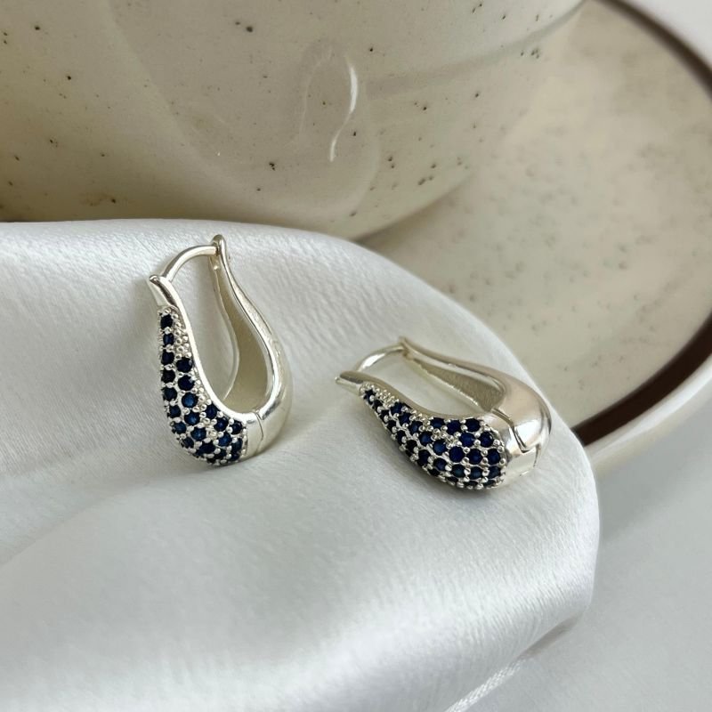 Brinco Argola C/ Zircônia Banho Prata 925