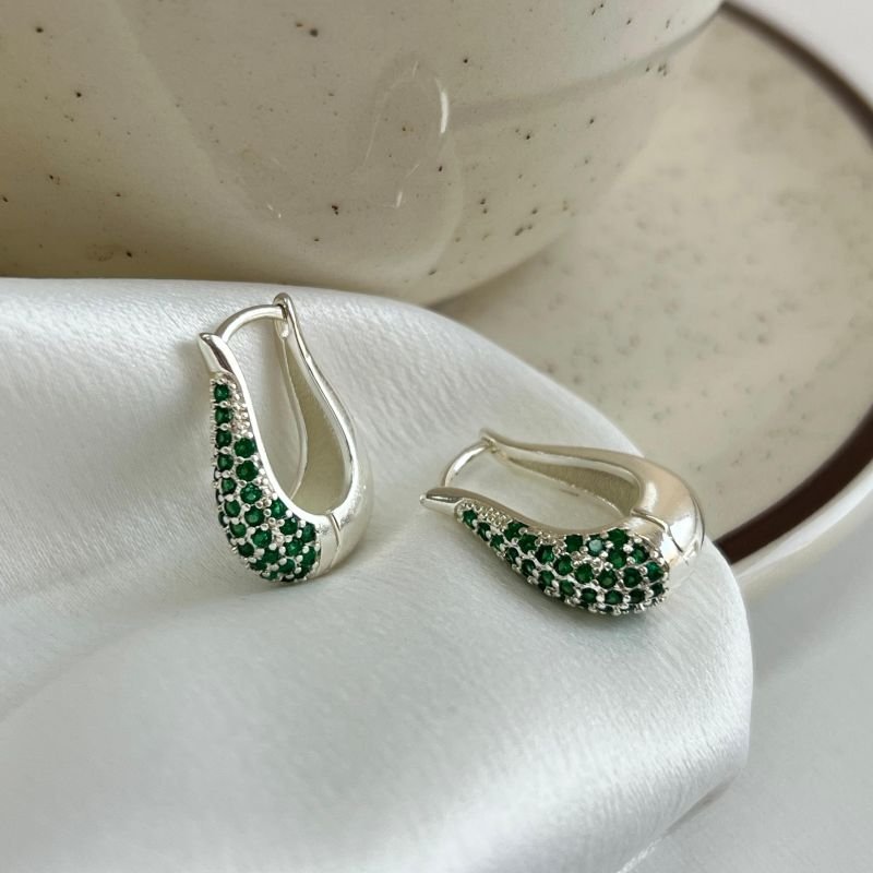 Brinco Argola C/ Zircônia Banho Prata 925