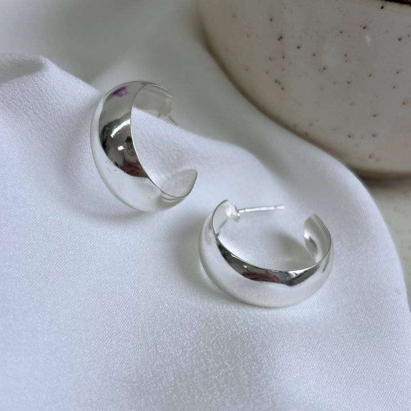 Brinco Argola Liso Banho Ouro 18k/Prata 925