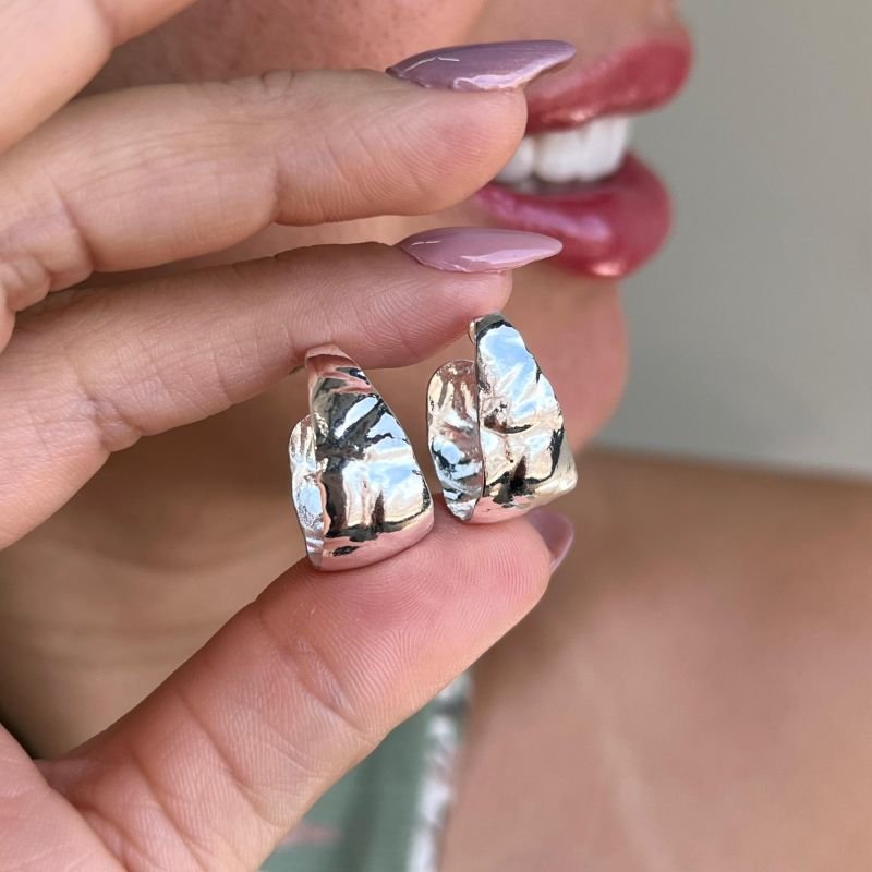 Brinco Argola Meia Lua Banho Ouro 18k/Prata 925