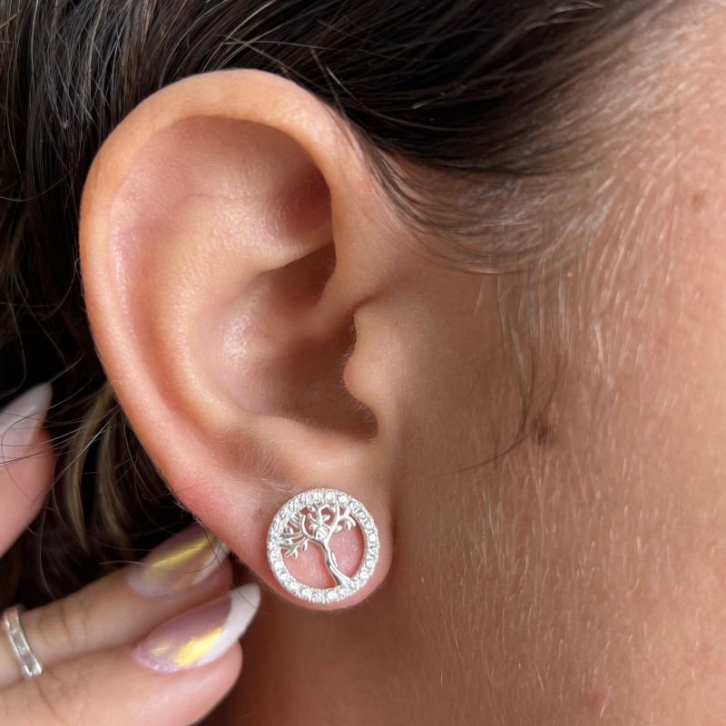 Brinco Arvore da Vida Banho Ouro 18k/Prata 925