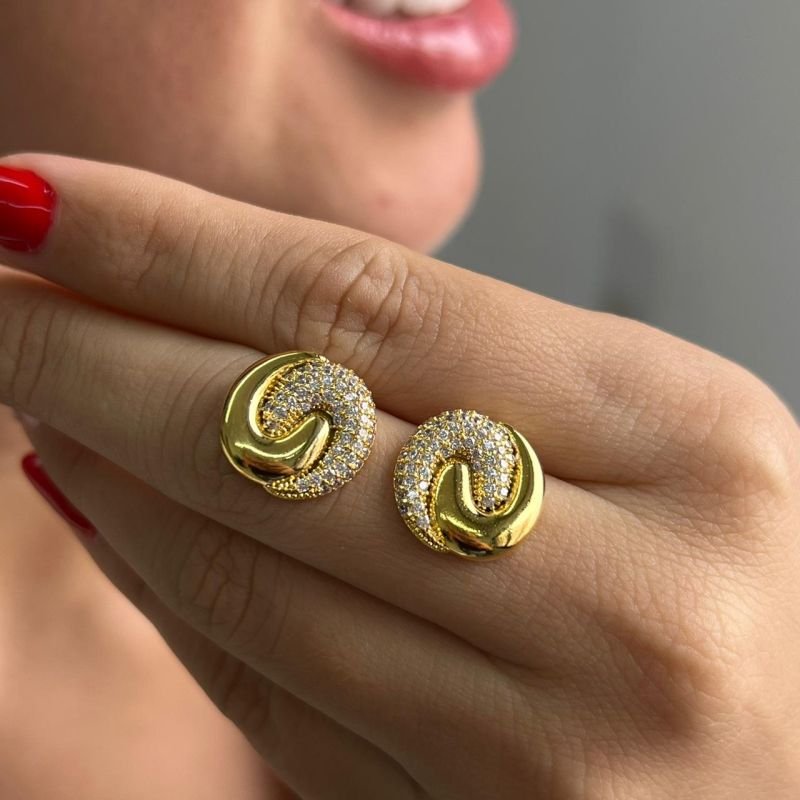 Brinco Banho Ouro 18k/Prata 925