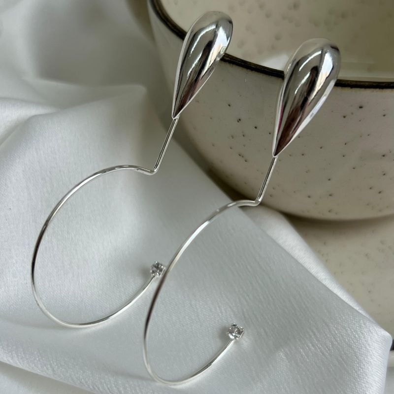 Brinco Grande Banho Ouro 18k/Prata 925